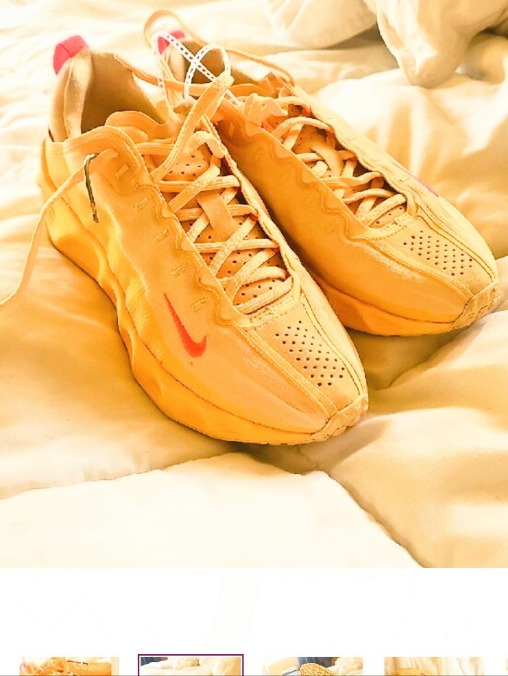 Nike Ava Rover Yellow Sneakers with Coral Swoosh